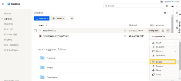 How To Empty Dropbox