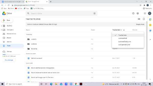 How To Empty Trash In Google Drive