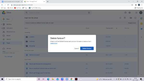 How To Empty Trash In Google Drive