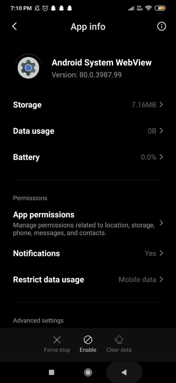 How To Enable Android System WebView