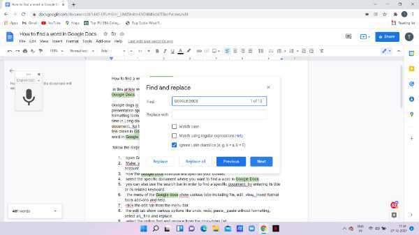 How To Find A Word In Google Docs