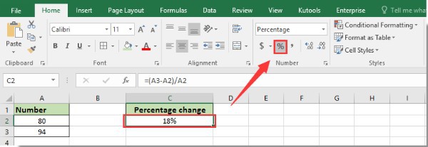 How To Find The Percentage Of Two Numbers In Excel