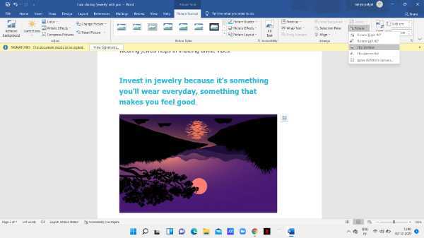 How To Flip A Picture On Word