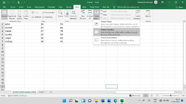 How To Freeze Top Row And First Column In Excel