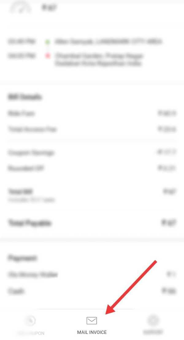 How To Get Ola Invoice