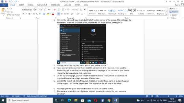 How To Get Rid Of Large Gaps In Text In MS Word