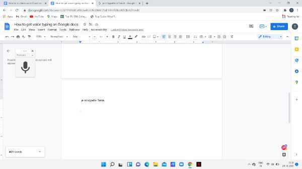 How To Get Voice Typing On Google Docs