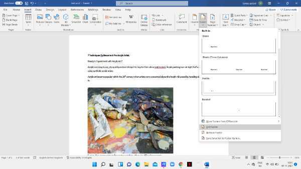 How To Have Different Footers In Word