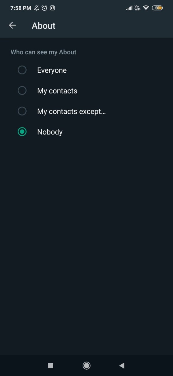 How To Hide About In WhatsApp
