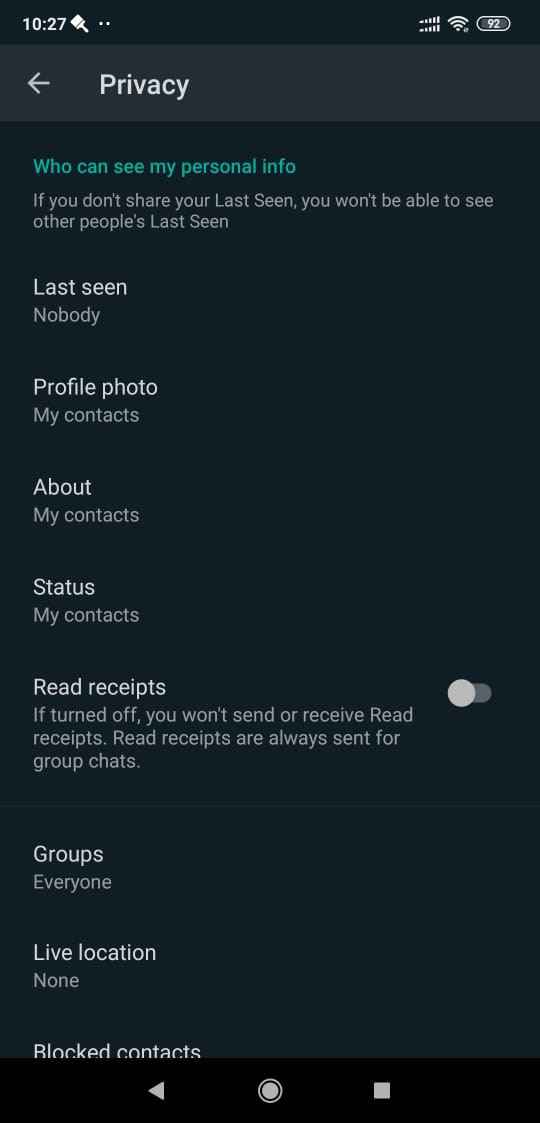 how to hide double tick on whatsapp iphone