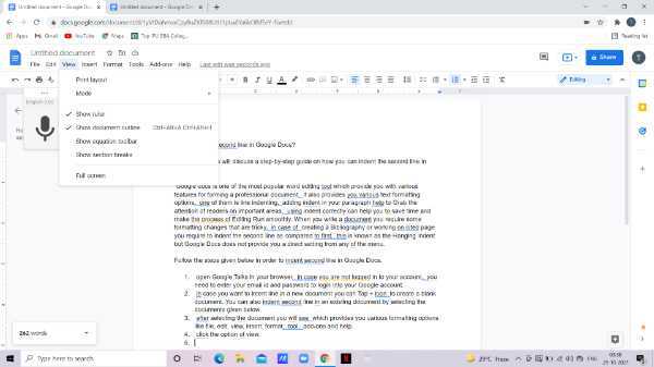 How To Indent Second Line In Google Docs
