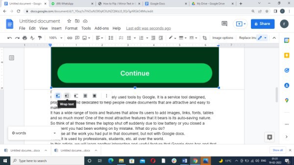 How To Insert A Picture In Google Docs Without Moving The Text