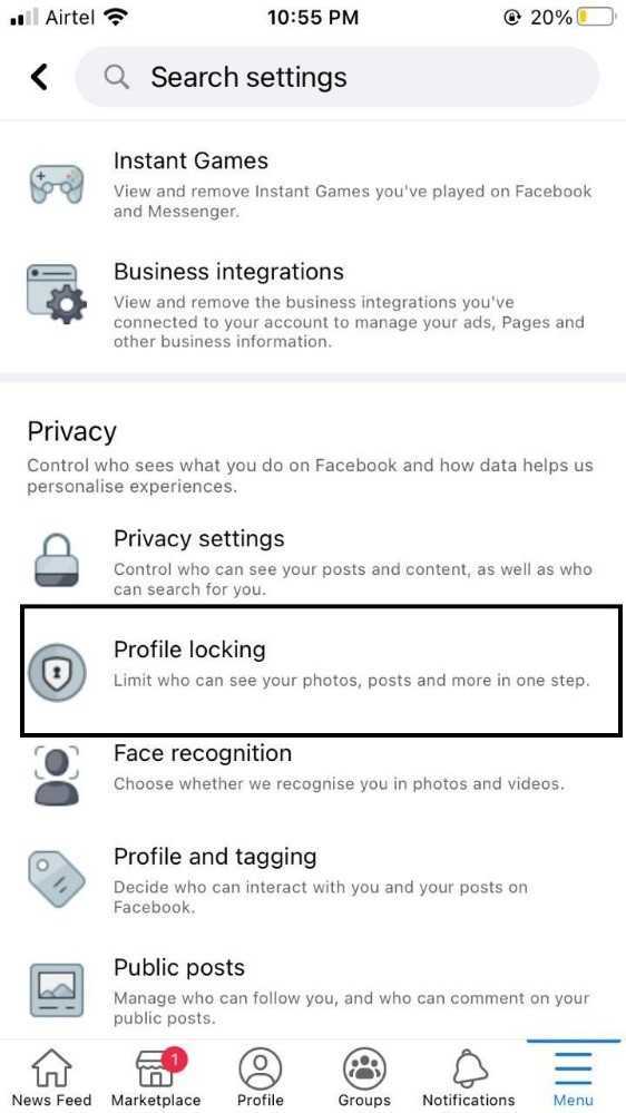 How To Lock FB Profile