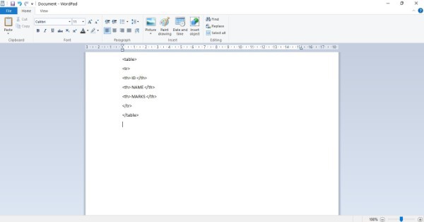 How To Make A Table In WordPad
