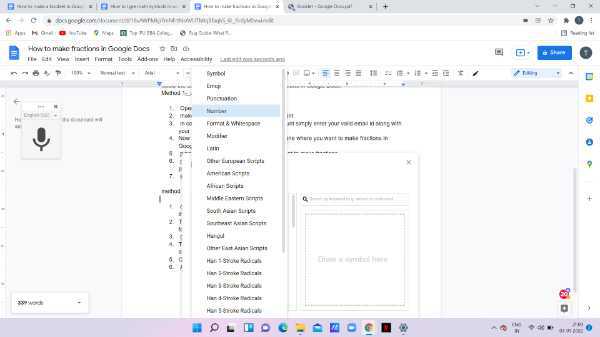 How To Make Fractions In Google Docs