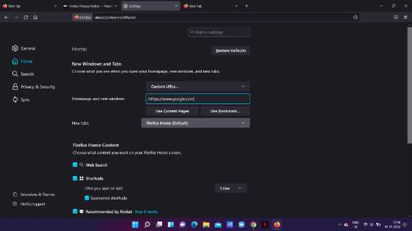 How To Make Google My Homepage On Firefox