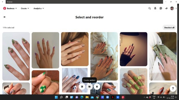 How To Make Sections On Pinterest