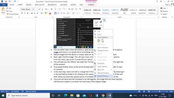 How To Mirror An Image On Word