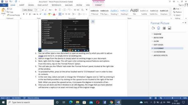 How To Mirror An Image On Word