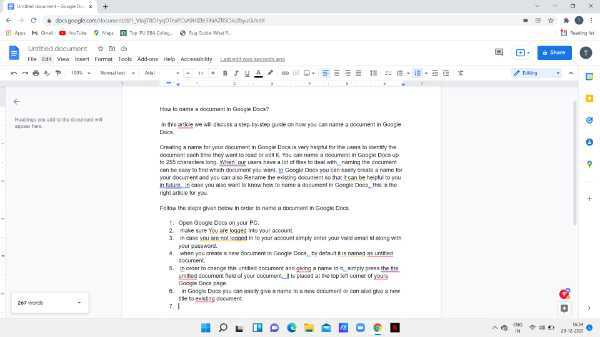 How To Name A Document In Google Docs