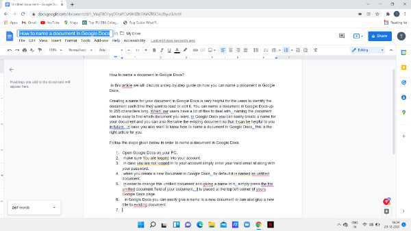 How To Name A Document In Google Docs