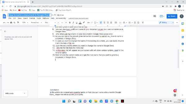 How To Name A Document In Google Docs