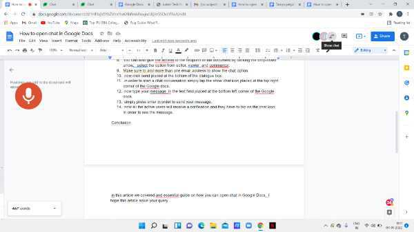 How To Open Chat In Google Docs