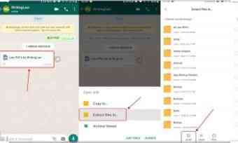 How to open zip file in WhatsApp