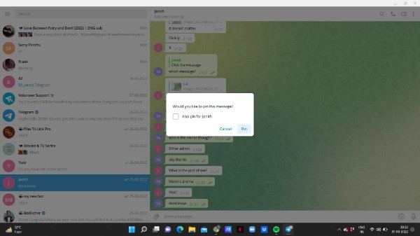 How To Pin Message In Telegram