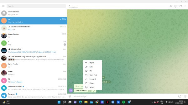 How To Pinned Message In Telegram Group