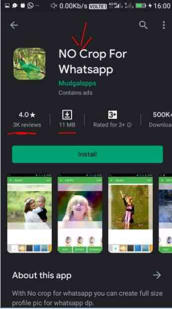 How to put full pic in WhatsApp DP