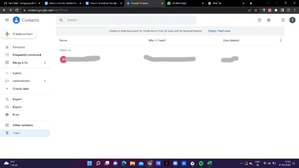 How To Recover Deleted Google Contacts