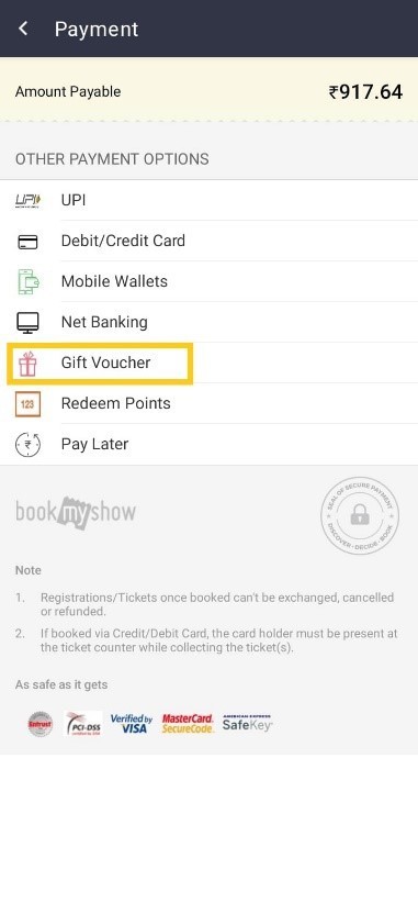 How To Redeem BookMyShow Voucher