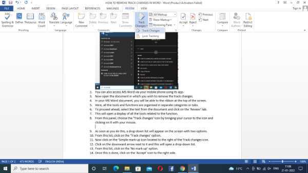 How To Remove Track Changes In Word
