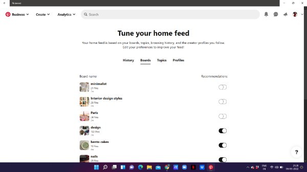 How To Reset Pinterest Feed