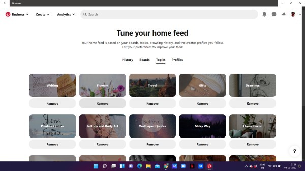How To Reset Pinterest Feed