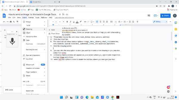 How To Send An Image To The Back In Google Docs