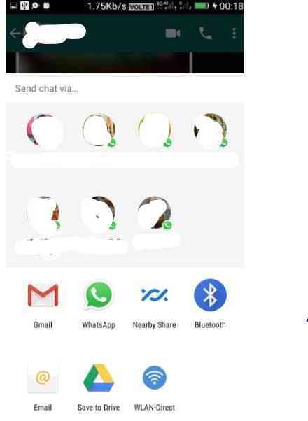 How to send WhatsApp conversation to another person