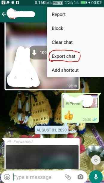 How to send WhatsApp messages to email