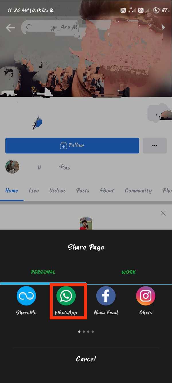 How To Share Facebook Page Link On WhatsApp