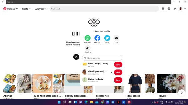 How To Share Pinterest Account