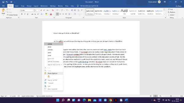 How To Spell Check On WordPad