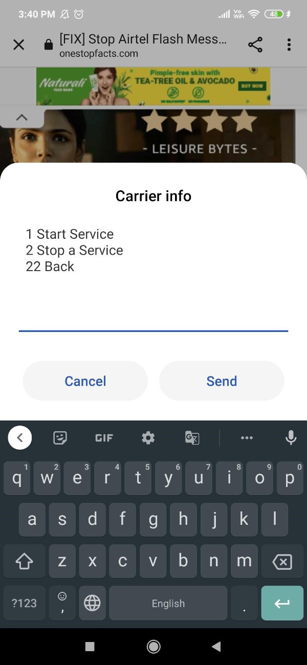 How To Stop Flash Messages In Airtel