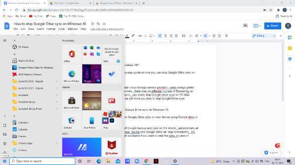 How To Stop Google Drive Sync On Windows 10