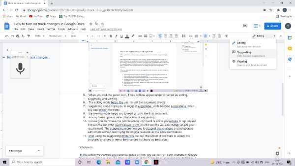 How To Turn On Track Changes In Google Docs