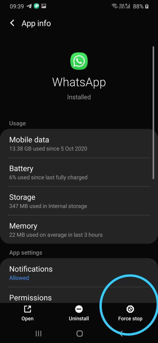 How To Undo Force Stop On WhatsApp