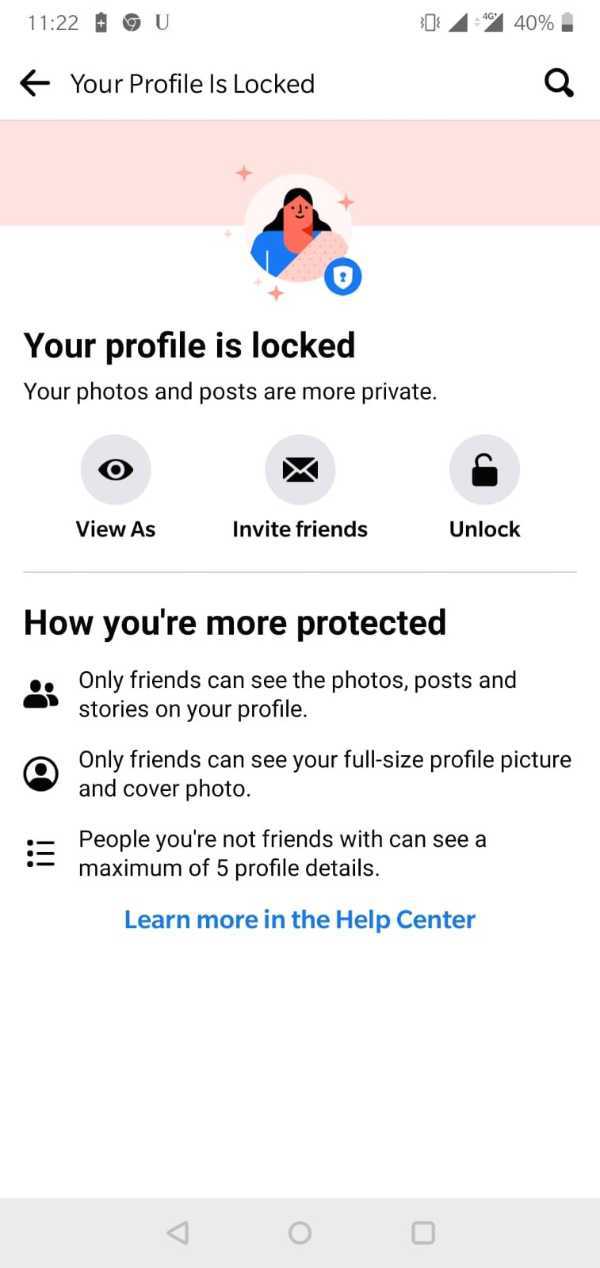 How To Unlock FB Profile