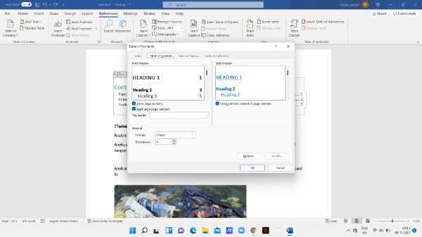 How To Use Table Of Contents In Word
