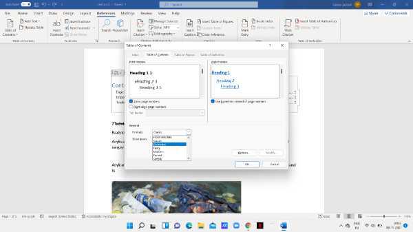 How To Use Table Of Contents In Word