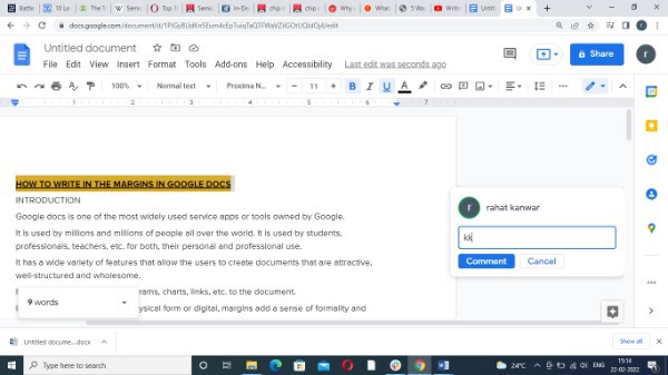 How To Write In The Margins In Google Docs